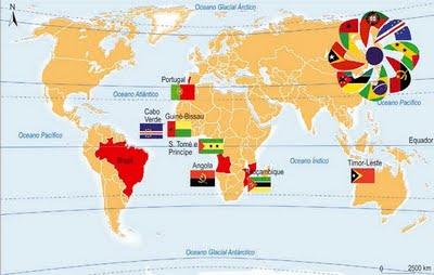 Mapa de todos os países com delegados ativos na EYCN: (1) Portugal